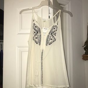 Brand New White tank top with print